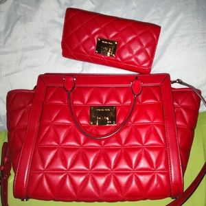Red MK bag with matching wallet